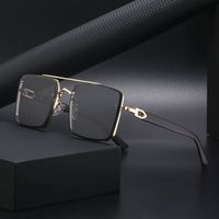 Men's Fashion Solid Color Pc Square Metal Sunglasses main image 2