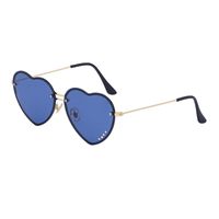 Women's Fashion Heart Shape Pc Special-shaped Mirror Metal Sunglasses sku image 7