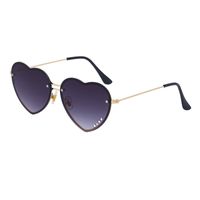 Women's Fashion Heart Shape Pc Special-shaped Mirror Metal Sunglasses sku image 8