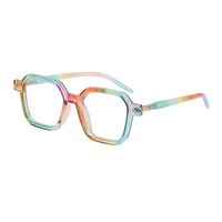 Unisexe Mode Dégradé De Couleur Pc Carré Métal Des Lunettes De Soleil sku image 9