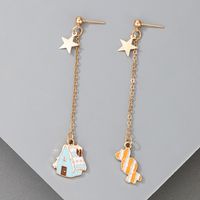 Simple Style Christmas House Alloy Plating Drop Earrings 1 Pair main image 4