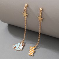 Simple Style Christmas House Alloy Plating Drop Earrings 1 Pair main image 1
