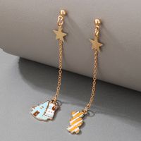 Simple Style Christmas House Alloy Plating Drop Earrings 1 Pair sku image 1