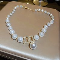 Elegant Lady Geometric Artificial Rhinestones Artificial Pearls Alloy Wholesale Pendant Necklace sku image 33