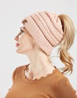 Women's Fashion Solid Color Side Of Fungus Wool Cap sku image 1