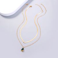 Classic Style Gossip Moon Heart Shape Copper Beaded Resin Layered Necklaces 1 Piece main image 2