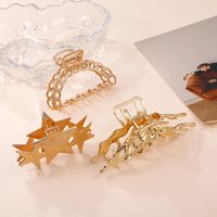 Retro Geometric Star Butterfly Alloy Plating Hair Claws 1 Set main image 3
