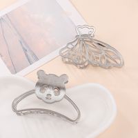 Retro Panda Butterfly Alloy Metal Hair Claws 1 Set sku image 1