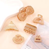 Vintage Style Geometric Heart Shape Bow Knot Alloy Metal Hair Claws 1 Set main image 2