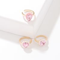 Fashion Water Droplets Heart Shape Alloy Inlay Rhinestones Ear Clips 3 Piece Set main image 5