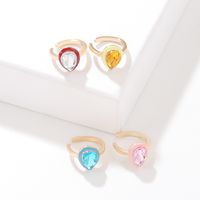 Simple Style Round Water Droplets Heart Shape Alloy Plating Rhinestones Ear Clips 4 Piece Set main image 1