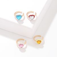 Simple Style Round Water Droplets Heart Shape Alloy Plating Rhinestones Ear Clips 4 Piece Set main image 5
