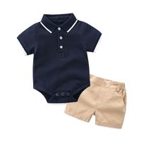 Moda Color Sólido Algodón Conjuntos De Pantalones Cortos Ropa De Bebé main image 1
