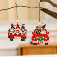 Christmas Santa Claus Car Wood Party Hanging Ornaments main image 2