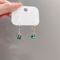 Fashion Letter Alloy Inlay Artificial Crystal Drop Earrings main image 2