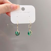 Fashion Letter Alloy Inlay Artificial Crystal Drop Earrings main image 3