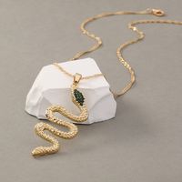 Fashion Diamond-studded Snake Pendant Necklace sku image 1