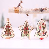 Christmas Christmas Tree Star Wood Party Hanging Ornaments main image 6