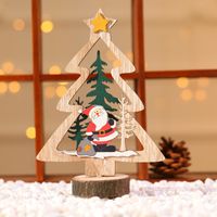Christmas Christmas Tree Santa Claus Snowman Wood Party Ornaments sku image 1