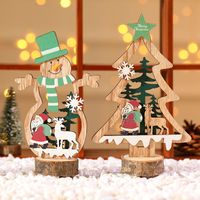 Christmas Christmas Tree Santa Claus Snowman Wood Party Ornaments main image 3