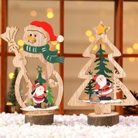 Christmas Christmas Tree Santa Claus Snowman Wood Party Ornaments main image 2