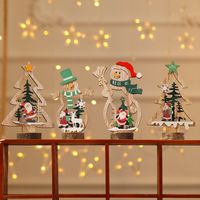 Christmas Christmas Tree Santa Claus Snowman Wood Party Ornaments main image 1