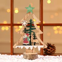 Christmas Christmas Tree Santa Claus Snowman Wood Party Ornaments sku image 2