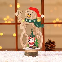 Christmas Christmas Tree Santa Claus Snowman Wood Party Ornaments sku image 4