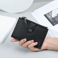 Basic Solid Color Square Zipper Buckle Small Wallet sku image 5