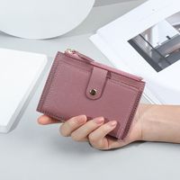 Basic Solid Color Square Zipper Buckle Small Wallet sku image 4