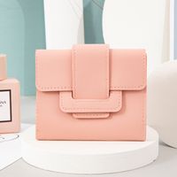 Fashion Solid Color Square Buckle Small Wallet sku image 4