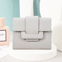 Fashion Solid Color Square Buckle Small Wallet sku image 3