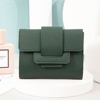 Fashion Solid Color Square Buckle Small Wallet sku image 1