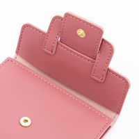 Fashion Solid Color Square Buckle Small Wallet main image 2