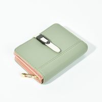 Basic Solid Color Square Buckle Small Wallet sku image 2