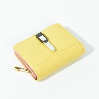 Basic Solid Color Square Buckle Small Wallet sku image 1
