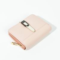 Basic Solid Color Square Buckle Small Wallet sku image 4