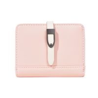 Basic Solid Color Square Buckle Small Wallet main image 2