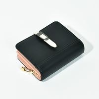 Basic Solid Color Square Buckle Small Wallet sku image 3