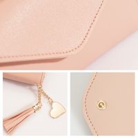 Fashion Solid Color Tassel Square Buckle Small Wallet Clutch Bag main image 5