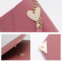 Fashion Heart Shape Solid Color Tassel Square Flip Cover Small Wallet main image 5