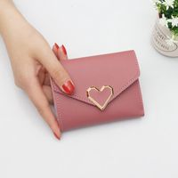 Fashion Heart Shape Solid Color Tassel Square Flip Cover Small Wallet sku image 7