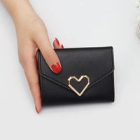 Fashion Heart Shape Solid Color Tassel Square Flip Cover Small Wallet sku image 11