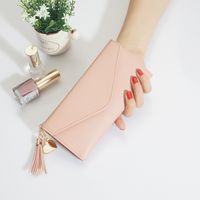 Fashion Solid Color Tassel Square Buckle Small Wallet Clutch Bag sku image 6