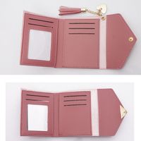 Fashion Heart Shape Solid Color Tassel Square Flip Cover Small Wallet main image 4