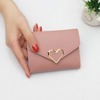 Fashion Heart Shape Solid Color Tassel Square Flip Cover Small Wallet sku image 8