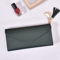 Fashion Solid Color Tassel Square Buckle Small Wallet Clutch Bag sku image 3