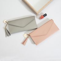 Fashion Solid Color Tassel Square Buckle Small Wallet Clutch Bag main image 6