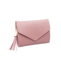 Fashion Heart Shape Solid Color Tassel Square Flip Cover Small Wallet main image 2