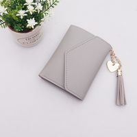 Fashion Heart Shape Solid Color Tassel Square Flip Cover Small Wallet sku image 5